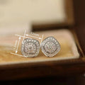 Classic Chunky Square Geometric Jewelry Set, Micro Pave Zircon Wedding Dress Accessories view 3
