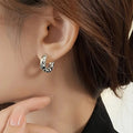 Vintage Hammered Texture Small Huggie Earrings, Faux Gold Plated Commuter Jewelry For Women view 3