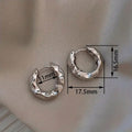 Vintage Hammered Texture Small Huggie Earrings, Faux Gold Plated Commuter Jewelry For Women view 4