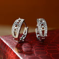 Fashion Heart Pave Zircon Earrings, Simple Hollow Heart Huggie Earrings For Women view 2