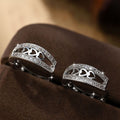 Fashion Heart Pave Zircon Earrings, Simple Hollow Heart Huggie Earrings For Women view 3