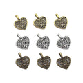 Antique Silver Heart Metal Charms with 3 Listed Options view 1