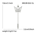 Gold Plated Copper Crown Brooch For Trendy Garment Decoration view 4