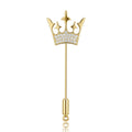 Gold Plated Copper Crown Brooch For Trendy Garment Decoration view 1