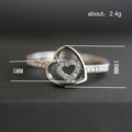 Silver-Tone Double Heart Ring With Clear Crystal Accents view 5