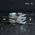 Silver Layered Crisscross Pavé Band Ring In A Polished Decorative Design view 5