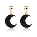 Gold Tone Black Crescent Crystal Cluster Earrings in Two Pair Styles view 4