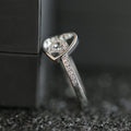 Silver-Tone Double Heart Ring With Clear Crystal Accents view 3