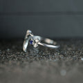 Silver Open Moon And Star Ring In A Polished Decorative Design view 4