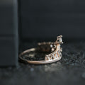 Rose Gold Tone Clear Crystal Crown Ring Fashion Jewelry view 3