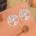 Round Openwork Tree of Life Metal Charms in Four Finishes view 4