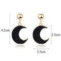 Gold Tone Black Crescent Crystal Cluster Earrings in Two Pair Styles view 5