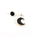 Gold Tone Black Crescent Crystal Cluster Earrings in Two Pair Styles view 3