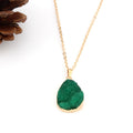 Gold Tone Irregular Teardrop Crystal Cluster Pendant Necklaces in Ten Colors view 6