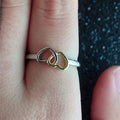 Two Tone Interlocking Heart Open Ring Fashion Jewelry view 2