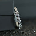 Silver Bezel Bubble CZ Eternity Band Thin Stacking Ring view 1