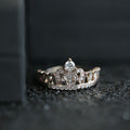 Rose Gold Tone Clear Crystal Crown Ring Fashion Jewelry view 2
