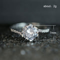 Silver Tone Six Prong Clear Crystal Solitaire Ring view 5