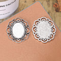 Large Oval Filigree Cabochon Settings in Four Finishes view 7