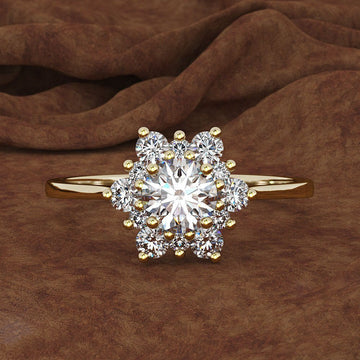 Snowflake Clear Crystal Ring in Three Metal Tones Fashion Jewelry