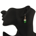 Gold Tone Rectangular Crystal Cluster Hook Earrings in Two Colors view 4
