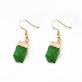 Gold Tone Rectangular Crystal Cluster Hook Earrings in Two Colors view 5