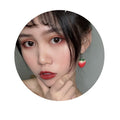 Red White Gradient Realistic Strawberry Fishhook Earrings view 5