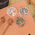 Round Openwork Tree of Life Metal Charms in Four Finishes view 3