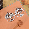 Round Openwork Tree of Life Metal Charms in Four Finishes view 6