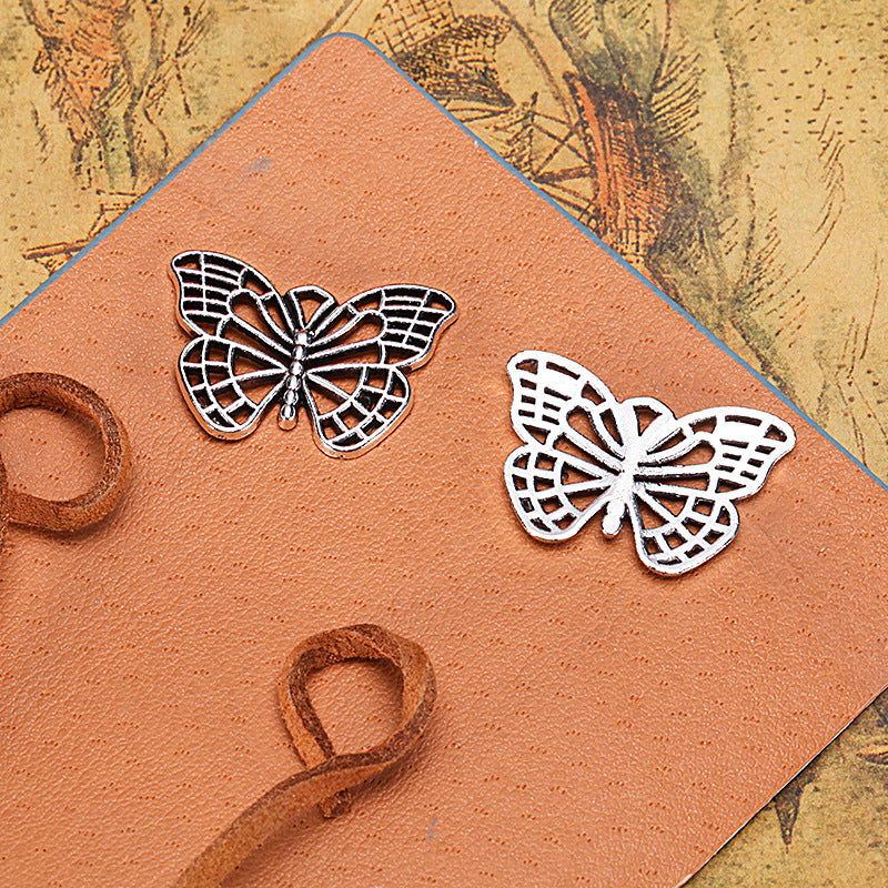 Hollow Butterfly Alloy Charm Pendant 25x18mm for Bracelets and Necklaces