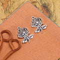 Stemmed Rose Metal Charm in Three Vintage Finishes view 6