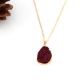 Gold Tone Irregular Teardrop Crystal Cluster Pendant Necklaces in Ten Colors view 4