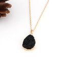 Gold Tone Irregular Teardrop Crystal Cluster Pendant Necklaces in Ten Colors view 3