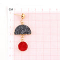 Gold Tone Gray and Red Double Crystal Cluster Statement Earrings view 5