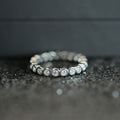 Silver Bezel Bubble CZ Eternity Band Thin Stacking Ring view 3