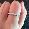 Silver Bezel Bubble CZ Eternity Band Thin Stacking Ring view 2