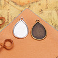 Antique Finish Teardrop Setting Metal Jewelry Component view 2