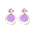 White Square and Open Round Two Part Dangle Earrings view 5