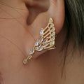 Crystal Wing Ear Cuff in Gold and Rose Gold Tones Fashion Jewelry view 2