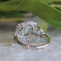 Silver Tone Art Deco Square Halo Statement Ring Design view 3