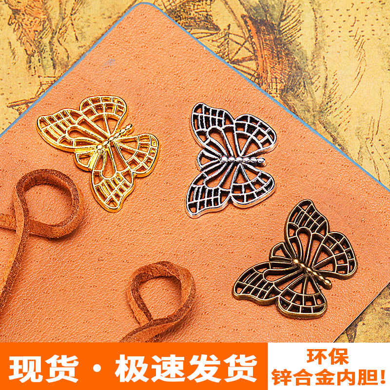 Hollow Butterfly Alloy Charm Pendant 25x18mm for Bracelets and Necklaces