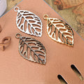 48x26mm Vintage Hollow Leaf Alloy Pendant