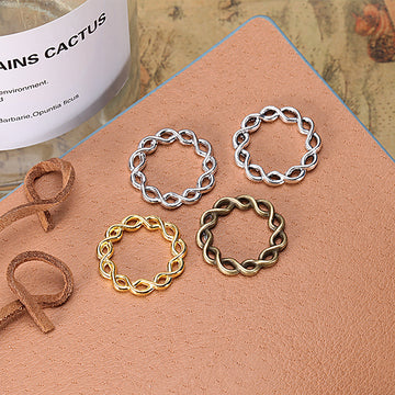 Twisted Ring Metal Component in 3 Finishes for Jewelry Crafts