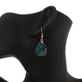 Gold Tone Long Iridescent Teardrop Crystal Cluster Hook Earrings view 4