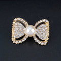 Gold Tone Silver Tone Ribbon Bow Crystal Two Designs Metal Brooch Pin 2 Pictured Designs 2 view 3