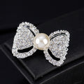 Gold Tone Silver Tone Ribbon Bow Crystal Two Designs Metal Brooch Pin 2 Pictured Designs 2 view 4