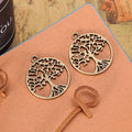 Double-Sided Round Tree of Life Alloy Pendant 25mm