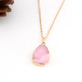 Gold Tone Irregular Teardrop Crystal Cluster Pendant Necklaces in Ten Colors view 9