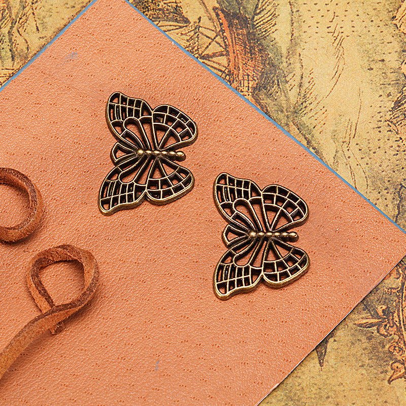 Hollow Butterfly Alloy Charm Pendant 25x18mm for Bracelets and Necklaces