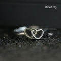 Two Tone Interlocking Heart Open Ring Fashion Jewelry view 5